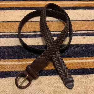 Dockers Breaded Leather Mens Belt Cowhide Brown Western Boho Staple Casual 38